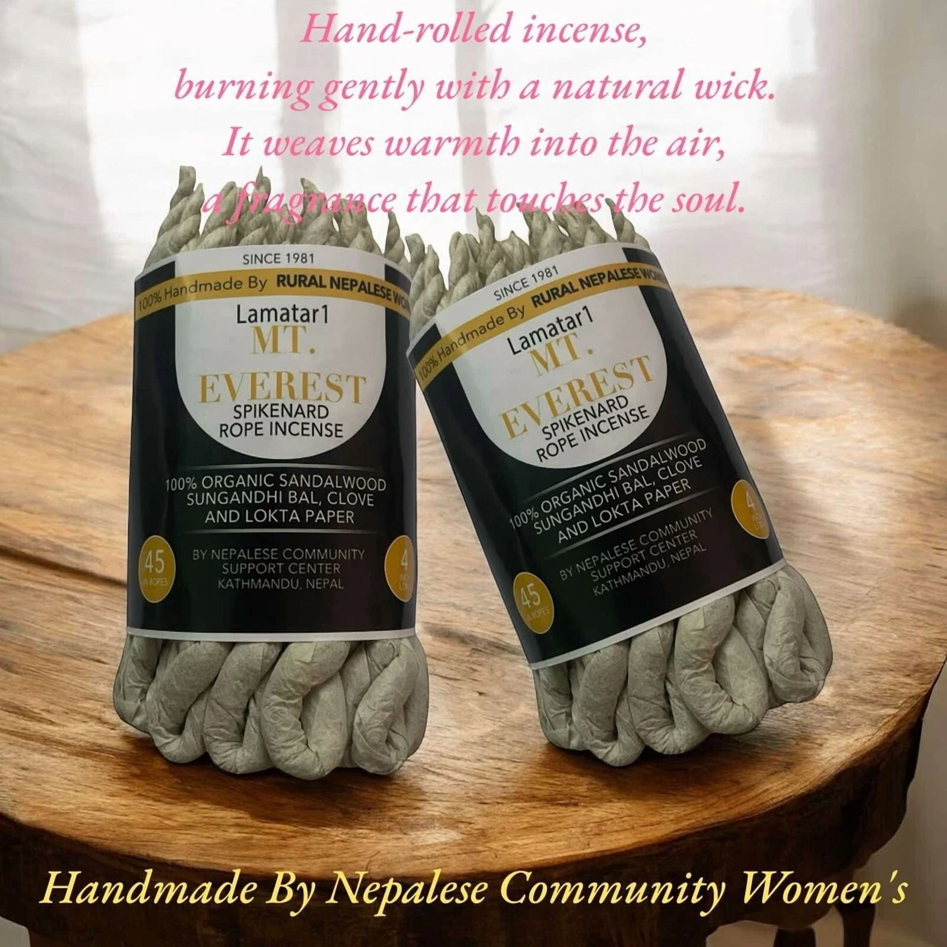 Lamatar1 Spikenard Rope Incense Pack 1 Burning Gently With A Natural Wick