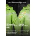 thumbnail image 4 of Chrisuno Men's Light Running Hiking Rain Packable Quick Dry Jacket Outdoor Hooded Raincoat Poncho Windbreaker Yellow S, 4 of 5