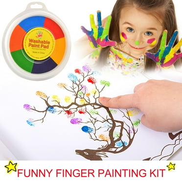TOPReddon Funny Finger Painting Kit, 2025 New Washable Finger Paint Set with Book for Toddlers Finger Drawing Toys, Colorful Art Painting Supplies DIY Crafts Painting Early Learning Gifts, 6 Color
