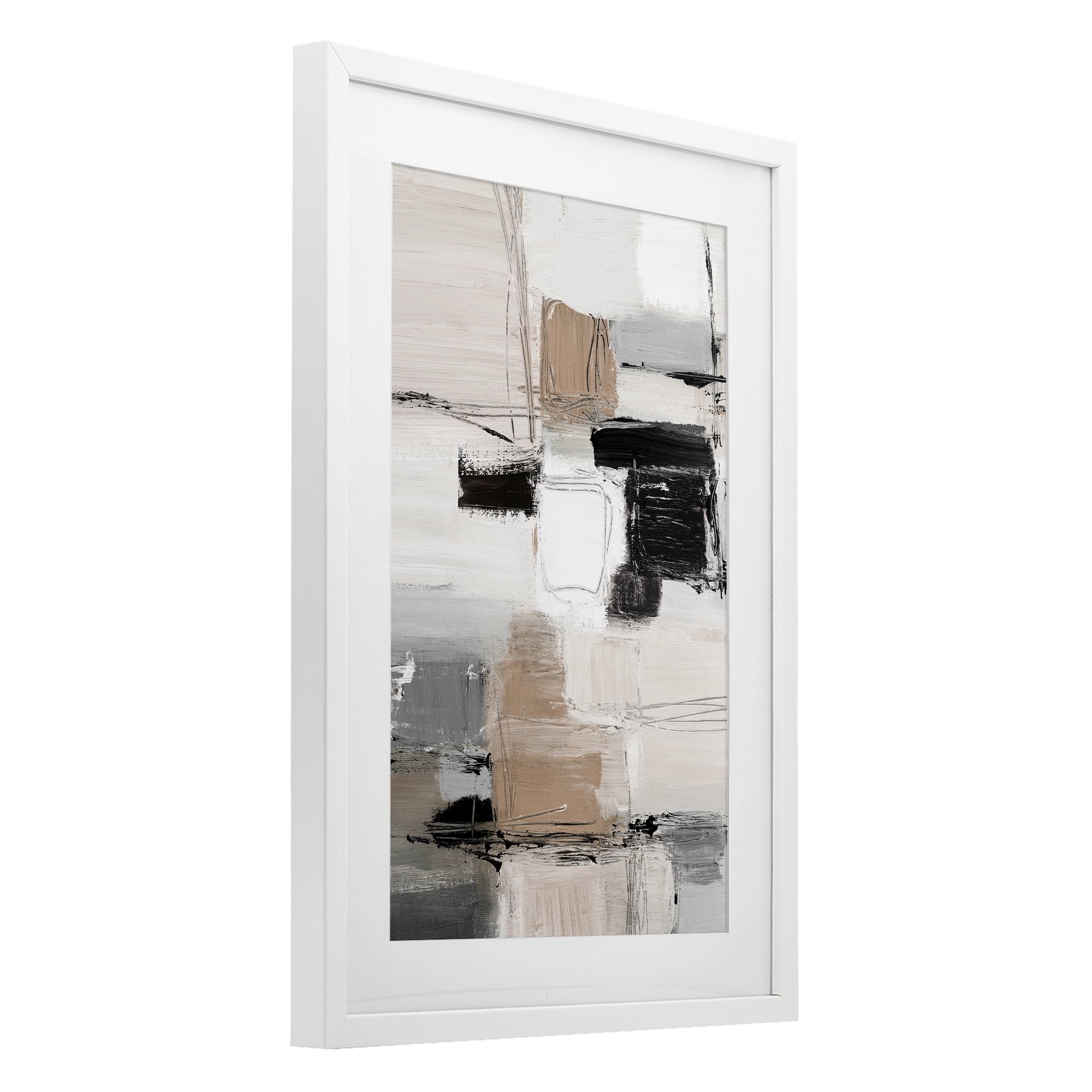 Stupell Industries Contemporary Neutral Variety White Framed Print Under Glass, design by Lanie Loreth