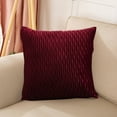 thumbnail image 5 of Hwkond Throw Pillows Pillow Case Striped Velvet Upholstered Sofa Living Room Bedroom,Red, 5 of 5