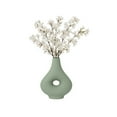 thumbnail image 2 of Boho Ceramic Stoneware Vase - Unique Hollow Design - Modern Decorative Accent for Home & Office - Ideal for Bedroom & Living Room - 7" Green, 2 of 14