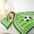 thumbnail image 4 of Manfei Pink Princess Bows 7-Piece Twin Bedding,Cartoon Soccer Print Bowtie Bedding Comforter Set,Light Gray Reversible, 4 of 7