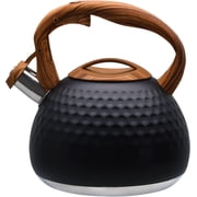 Uscover Stovetop Whistling Tea Kettle Loud Whistling Heavy Stainless Steel Black 3.16 Quart