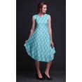 thumbnail image 4 of Bimba Robe d'Été Sans Manches à Col Rond pour Femmes, Bleu, à Imprimé Floral en Blocs, Tenue Décontractée - Très Petit, 4 of 6