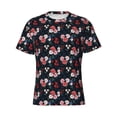 thumbnail image 4 of Vsdgher Rose Flowers Print Men's Dry Fit Mesh Athletic Shirts Moisture Wicking Tennis T-Shirt Tops, 4 of 9