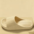 thumbnail image 4 of Busydd Ribbed Bathroom Slippers for Women Comfortable Solid Color Slip on Indoor Slippers Open Toe Nonslip House Shoes 36, 4 of 6