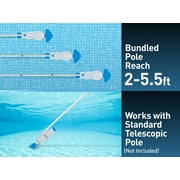 Kokido Rechargeable Handheld Pool Vacuum XTROVAC 110 Cordless with Adjustable Pole and 2 Brush Vac Heads for Above-Ground Pools, Spot Clean Inground Pools