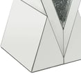 thumbnail image 4 of Noe 24 Inch Mirrored End Table V Pedestal Base Faux Diamond Silver - Saltoro Sherpi, 4 of 5