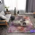 thumbnail image 4 of DouZhe Day Of The Dead Sugar Skull Pattern Area Rugs Non-Slip Machine Washable Floor Mat, Mexican Flowers Style Carpet Doormat, 63x48 inches, 4 of 6