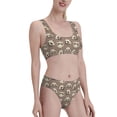 thumbnail image 2 of Daiia Raccoon printed 2 piece Swimsuit Bikinis for Women High Waisted Racerback Bathing Suits Summer Tummy Control Scoop Neck Swimwear-Medium, 2 of 8