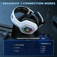 thumbnail image 2 of Auriculares Inalámbricos para Juegos PS5/PS4/PC/Mac/Switch, Auriculares Supraaurales para Juegos 2,4 G/bluetooth 5.3 con Micrófono con Cancelación de Ruido, Sonido Envolvente 7.1, Batería de 60 H, Luces RGB, 2 of 10