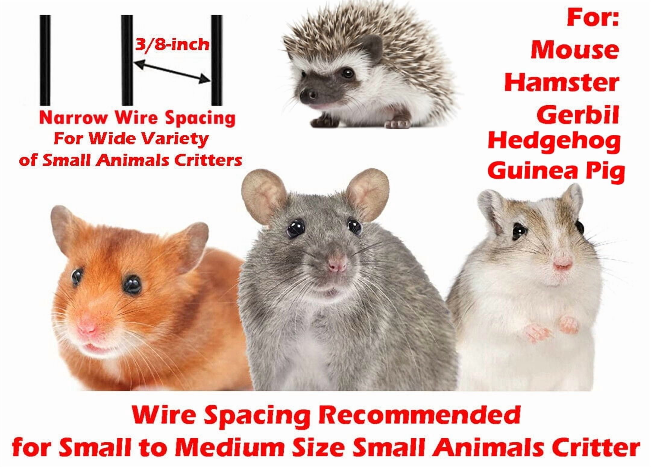 Universal 2-Story Small Animal Critter Home House Habitat Cage Tight 3/8-Inch Bar Spacing For Hamster Guinea Pig Mouse Mice Rat Hedgehog Gerbil