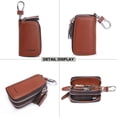 thumbnail image 6 of Contact's Genuine Leather Car Key Keychain Holder Metal Hook and Keyring Zipper, 6 of 8