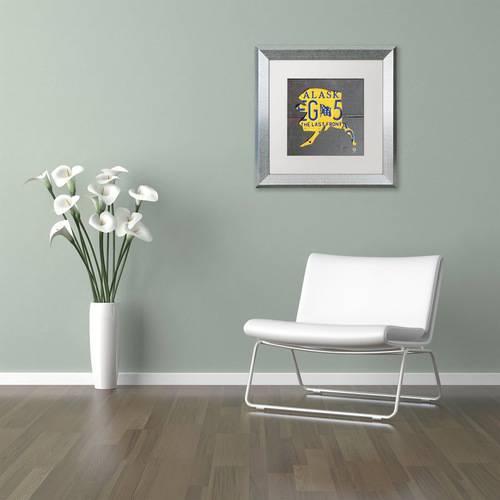 Trademark Fine Art 'Alaska' Canvas Art by Design Turnpike, White Matte, Silver Frame