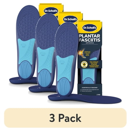 (3 pack) Dr. Scholl’s Plantar Fasciitis Pain Relief Insoles with Arch Support, Men Shoe Sizes 8-13, 1 Pair