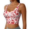 thumbnail image 2 of Fotbe Gnome Merry Christmas Sujetador Deportivo Largo sin Aros para Mujer con Almohadillas y Soporte Medio, Transpirable y Absorbente, Camiseta Tipo Chaleco o Tank Top-Small, 2 of 8