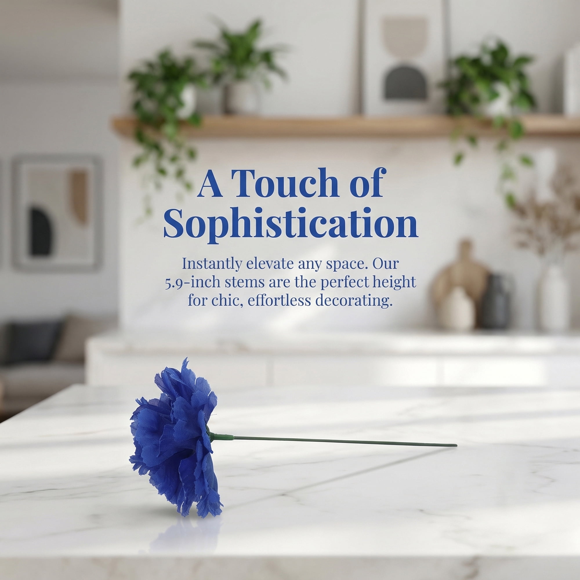 Unique Bargains Artificial Silk Carnation Bouquets with Detachable Heads Dark Blue 5.9 in