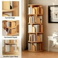 thumbnail image 5 of 360° Rotating 5 Tier Bookshelf Space Saving Wood Display Tower, 5 of 9