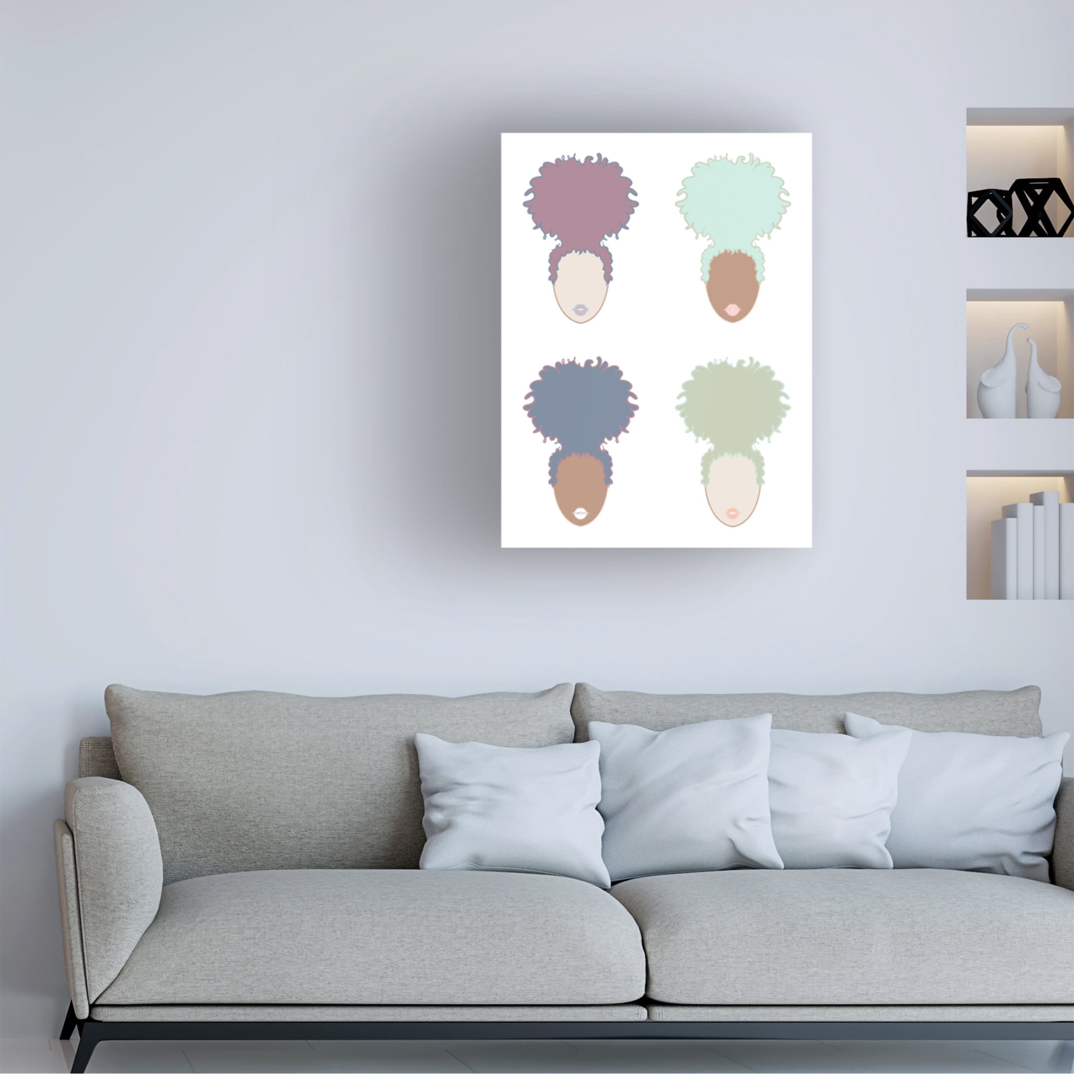 Canvas Wall Art - Marlee Ash Calligraphy and Design 'Curly Quad Pastels' Wall Art for Living Room, Bedroom, or Office Décor by Trademark Fine Art - 18 x 24 Inches