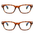 thumbnail image 3 of EYE ZOOM 2 Pack Unisex Vintage Plastic Blue Light Blocking Reading Glasses with Case, Tortoise Brown, +2.00, 3 of 6