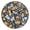 Black, variant on 9.84in Leaves Icons Pattern PVC Canvas Wall and Table Clock with Canvas Texture, Black or Gold Hands