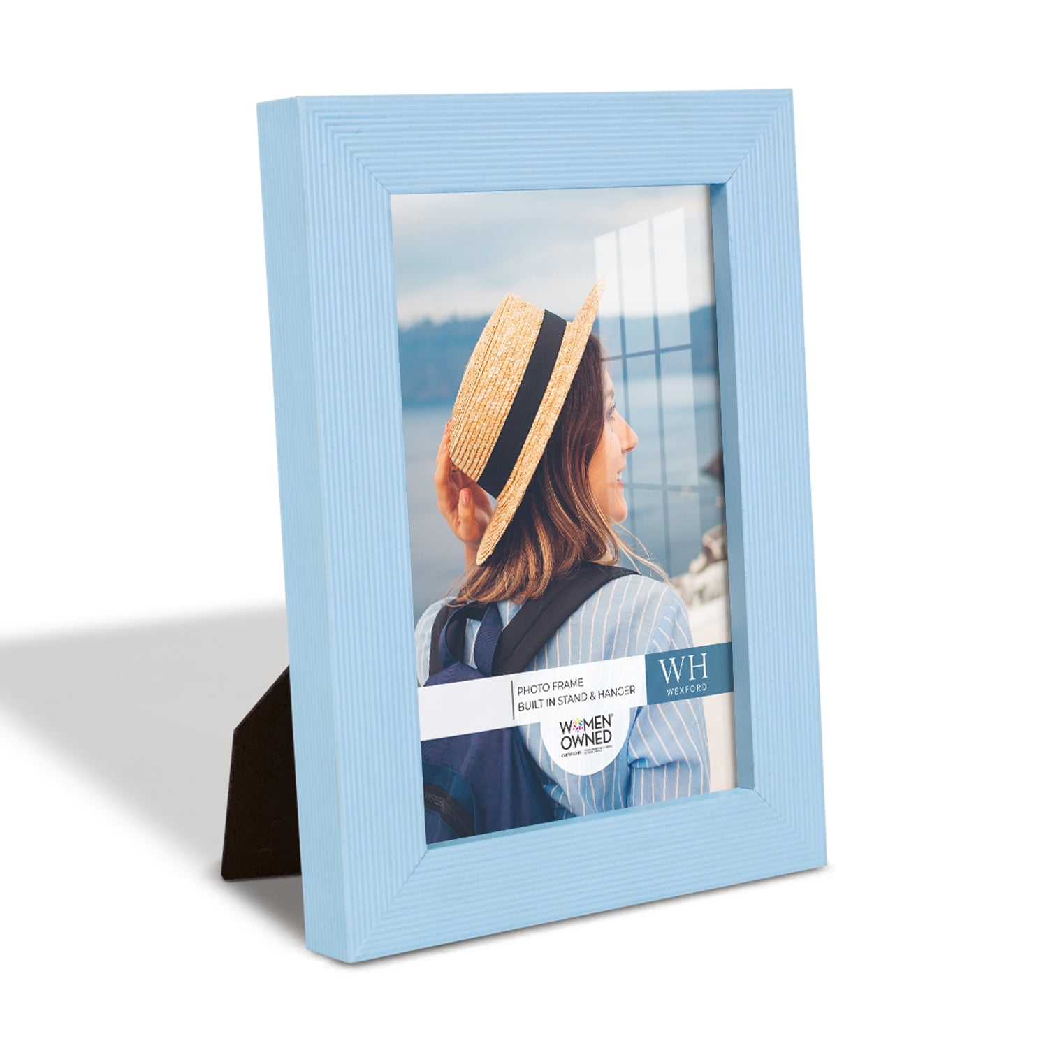 Grooved 4 in. x 6 in. Blue Picture Frame (Set of 2)