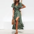 thumbnail image 4 of Vestidos de mujer, de cintura alta, manga corta, vestido de poliéster, vestido largo de playa para cóctel, , vacaciones - Verde, SG Macarena Vestido largo, 4 of 8