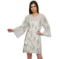 thumbnail image 1 of Moomaya Printed Cotton Venice Lace Bridesmaid Robe Short Robes For Women, 1 of 6