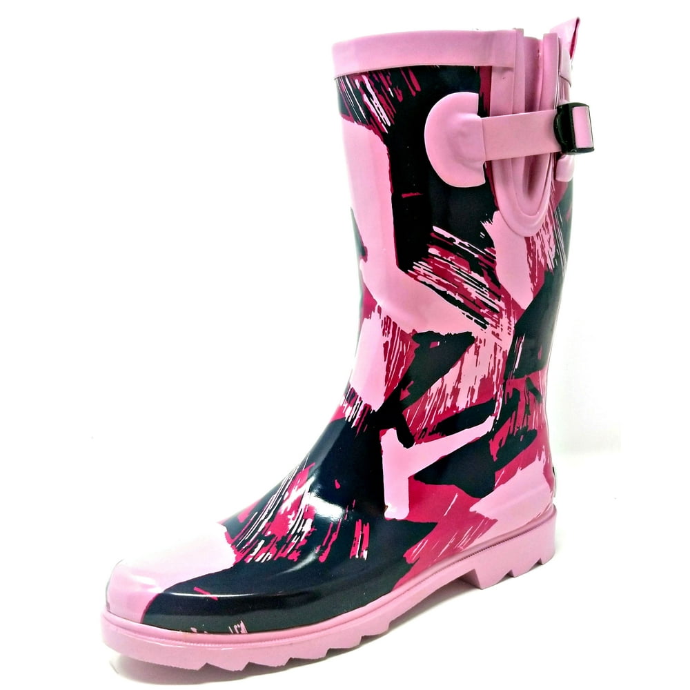 Forever Young Women Rubber Rain Boots 11" MidCalf Waterproof