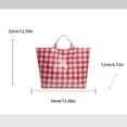 thumbnail image 3 of NexTorq Gingham Plaid PVC Tote Bag for Women, Letters Print Handbag Waterproof Plastic Hobo Handbag Summer Tote for Beach, Pool & Ideal Gift, Black, 3 of 7
