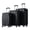 Black, variant on HQZX 3-PCS Suitcase Set, Universal Wheels, with TSA Lock, ABS, Unisex, Violet