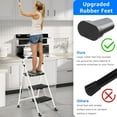 thumbnail image 4 of 3-Step Ladder with Wide Anti-Slip Platform & Thick Rubber Feet - Lightweight Heavy Duty Foldable & Portable - 330 lbs Capacity, Steel Frame, Rubber Handgrip, Folding Step Stool - WHITE, 4 of 12