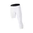 thumbnail image 3 of Pantalones deportivos de compresión para hombre, mallas de entrenamiento, pantalones de capa base para L Blanco Izquierdo Largo, 3 of 9