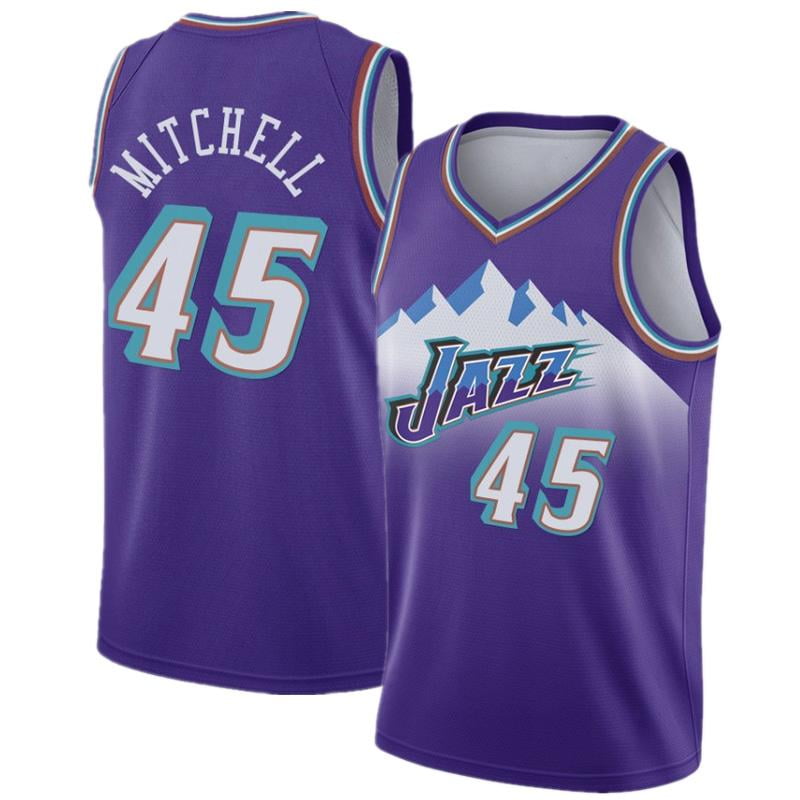 Utah Jazz Donovan Mitchell Throwback Edition jersey.