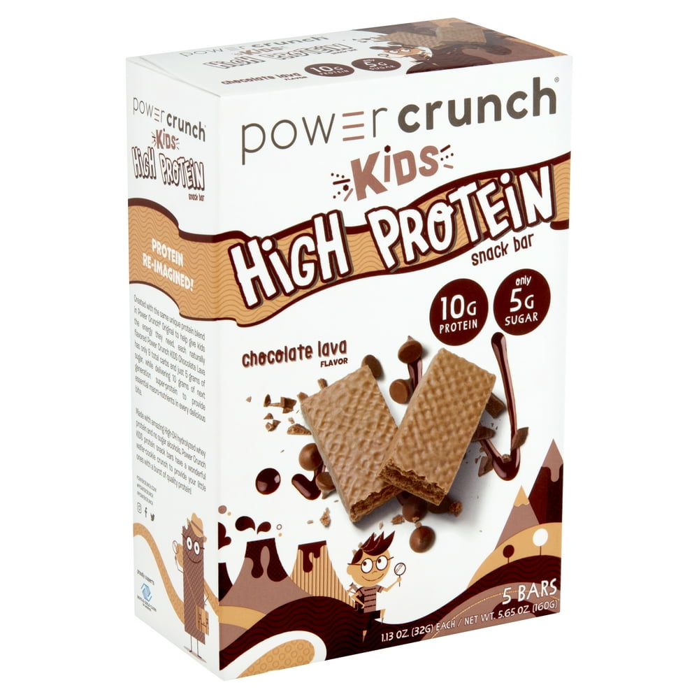 Power Crunch KIDS Chocolate Lava Flavor High Protein Snack Bar, 5.65 oz