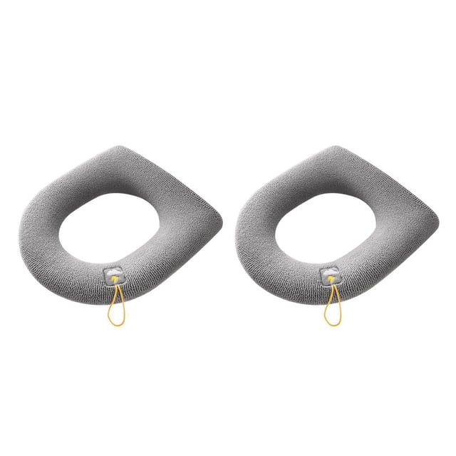 Yuarrent Cubierta cálida para asiento de inodoro, cojín lavable Universal, almohadilla cómoda y elástica, alfombrilla decorativa, calentador Gris Tipo 2 2piezas Yuarrent CBP164403