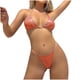 thumbnail image 1 of Traje de baño de 2 piezas para mujer, trajes de baño para mujer, bikini de color liso con tanga y tirantes divididos brillantes, conjunto de dos piezas para mujer, 1 of 2