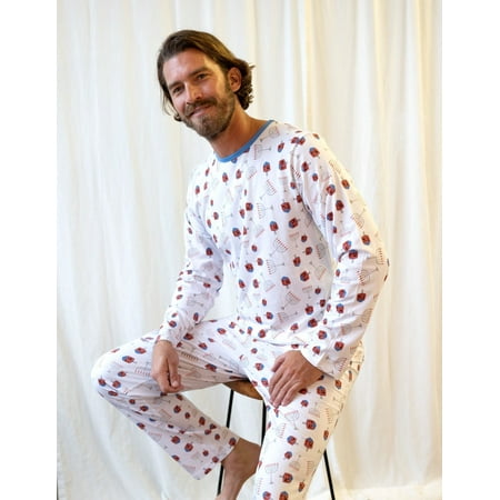 Leveret Mens Two Piece Cotton Pajamas Menorah M