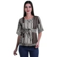 thumbnail image 1 of Moomaya Haut Col Rond Imprimé pour Femme Blouse à Manches Courtes Tunique Formelle Wear, 1 of 5