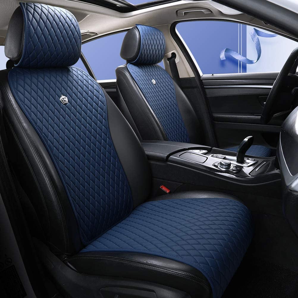 Blue Seat Covers Auto Seat Cushion Covers Leather Universal Seat Covers 2 3 Covered 11PCS Fit Car Auto Suv A Dark blue