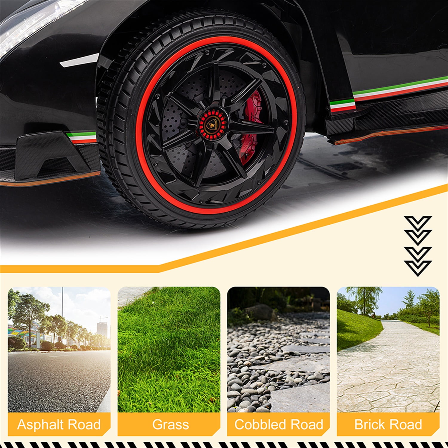 Kadyn Kids Electric Ride On, Lamborghini Poison Small Dual Drive 12V 4.5AH with 2.4G Remote Control Sports Car Electric Car, Black Kadyn Kids Electric Ride On, Lamborghini Poison Small Dual Drive 12V 4.5AH with 2.4G Remote Control Sports Car Electric Car, Black