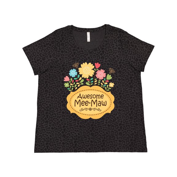 Inktastic Awesome Meemaw Grandmother Wildflowers Women's Plus Size T-Shirt