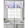 thumbnail image 4 of Blue Pink Flower Curtain Valances for Windows, Nature Spring Botanical Plant Painting Kitchen Valance Window Treatment, Light Filtering Block Curtains for Bathroom/Bedroom/Living Room 42'' x 18'', 4 of 9