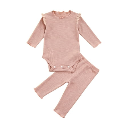

ZQC Baby Fall Tracksuit Long Sleeve Frilly Romper/T-Shirt + Long Pants