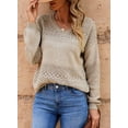 thumbnail image 4 of Chase Secret Womens Sweaters Casual Long Sleeve V Neck Lightweight Corchet Pullover Sweater Tops, 4 of 8