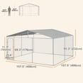 thumbnail image 3 of PawHut Dog Kennel Outdoor Dog Run w/ Canopy, 13' x 13' x 7.6', 3 of 10