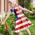thumbnail image 6 of SGFCWSX Girls Summer Dresses 4th of July American Flag Patriotic Ruffle Sleeve Casual Tiered A-Line Teens Dress Multicolor Size 13-14 Years, 6 of 8