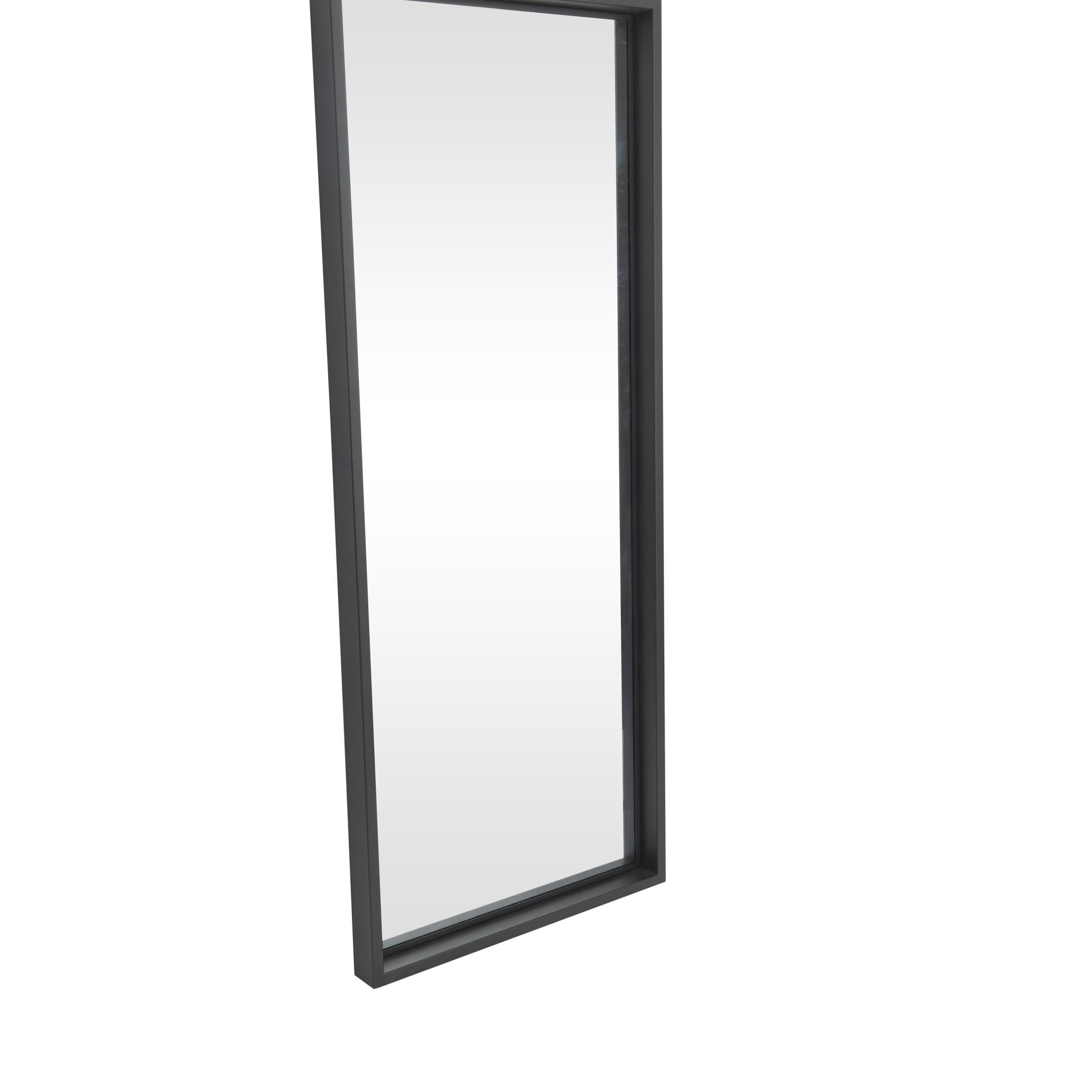 DecMode 24" x 60" Black Metal Tall Floor Mirror