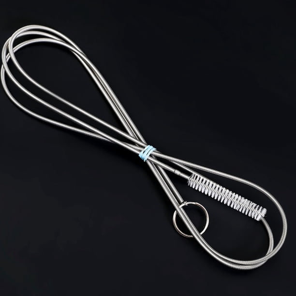 Desatascador de desagües de refrigerador, tubo de acero galvanizado, limpiador de orificios de desagüe, herramienta para desatascar refrigeradores, elimina obstrucciones de agua y hielo,